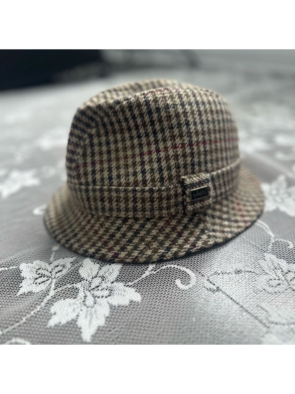 Vintage Kangol Houndstooth Plaid Bucket Hat Sz Small